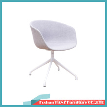 Leisure Design with Colorful Fabric Cushion Office Chair Living Room Furniture Chair with White Metal Leg